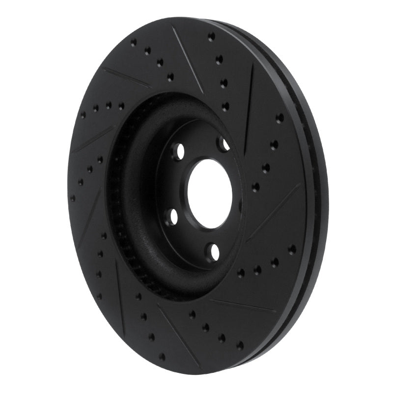 R1 Concepts R1 17-20 Lincoln MKZ Front Left Drilled & Slotted Black Brake Rotor