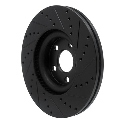 R1 Concepts R1 17-20 Lincoln MKZ Front Left Drilled & Slotted Black Brake Rotor