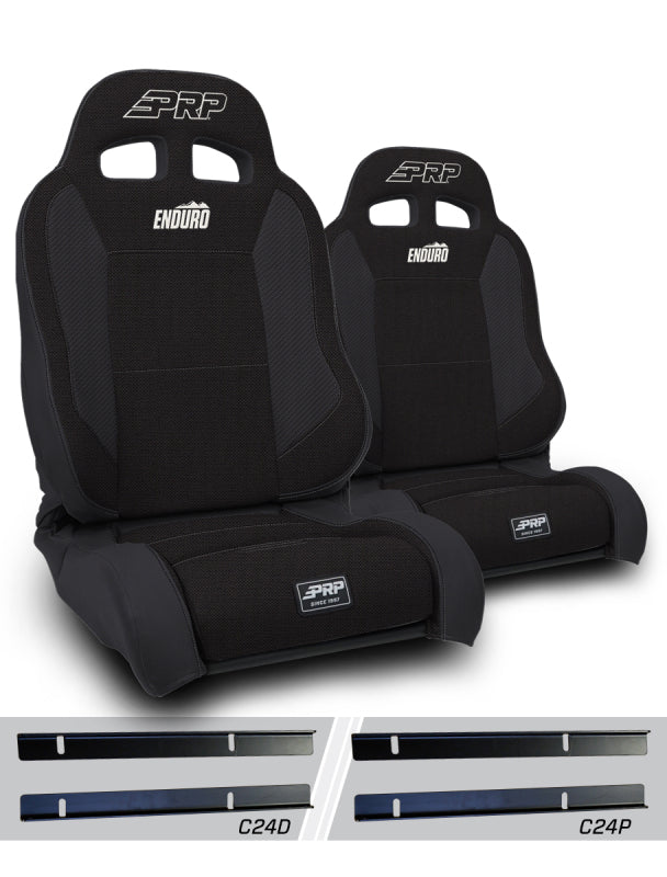 PRP Seats PRP 03-06 Jeep Wrangler TJ Enduro Elite Suspension Seat - Trek Edition - Black (Pair)