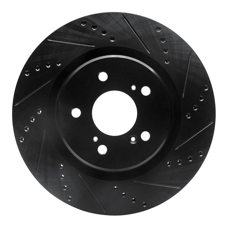 R1 Concepts R1 21-25 Acura TLX Front Right Drilled & Slotted Black Brake Rotor