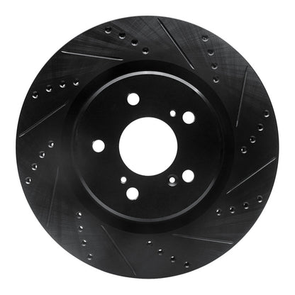 R1 Concepts R1 21-25 Acura TLX Front Right Drilled & Slotted Black Brake Rotor
