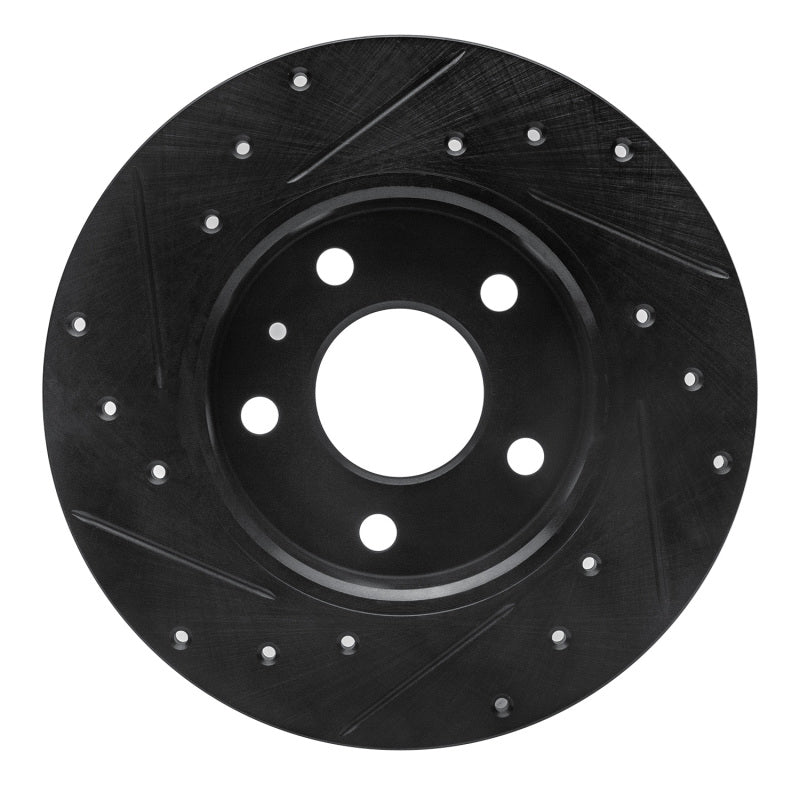 R1 Concepts R1 02-08 Chevrolet ASTRA (Mexico) Rear Right Drilled & Slotted Black Brake Rotor