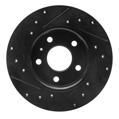 R1 Concepts R1 02-08 Chevrolet ASTRA (Mexico) Rear Right Drilled & Slotted Black Brake Rotor