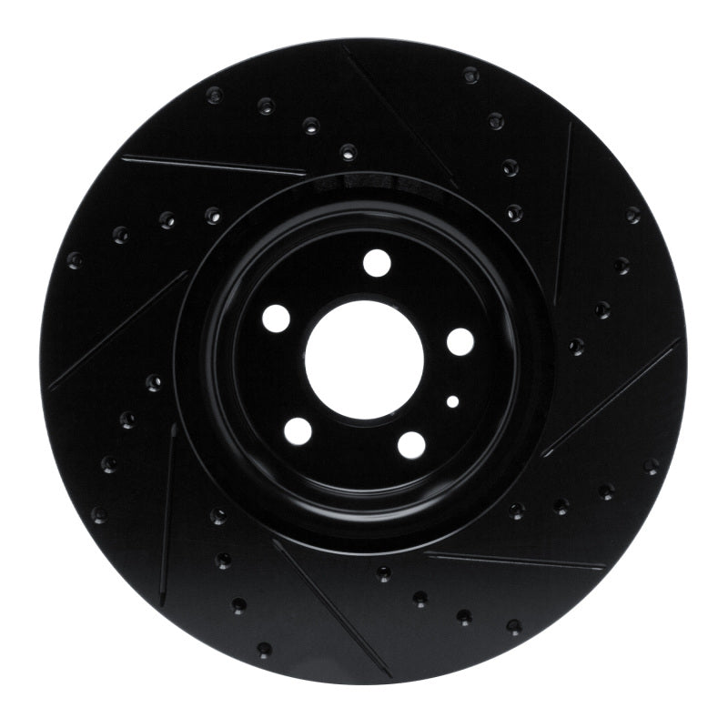 R1 Concepts R1 2018-2025 Audi S5 Sportback Front Left Drilled & Slotted Black Brake Rotor