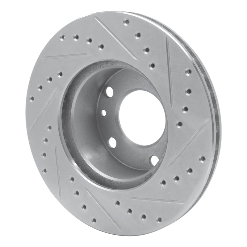 R1 Concepts R1 76-82 BMW 528I Front Left Drilled & Slotted Silver Brake Rotor