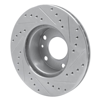 R1 Concepts R1 76-82 BMW 528I Front Left Drilled & Slotted Silver Brake Rotor