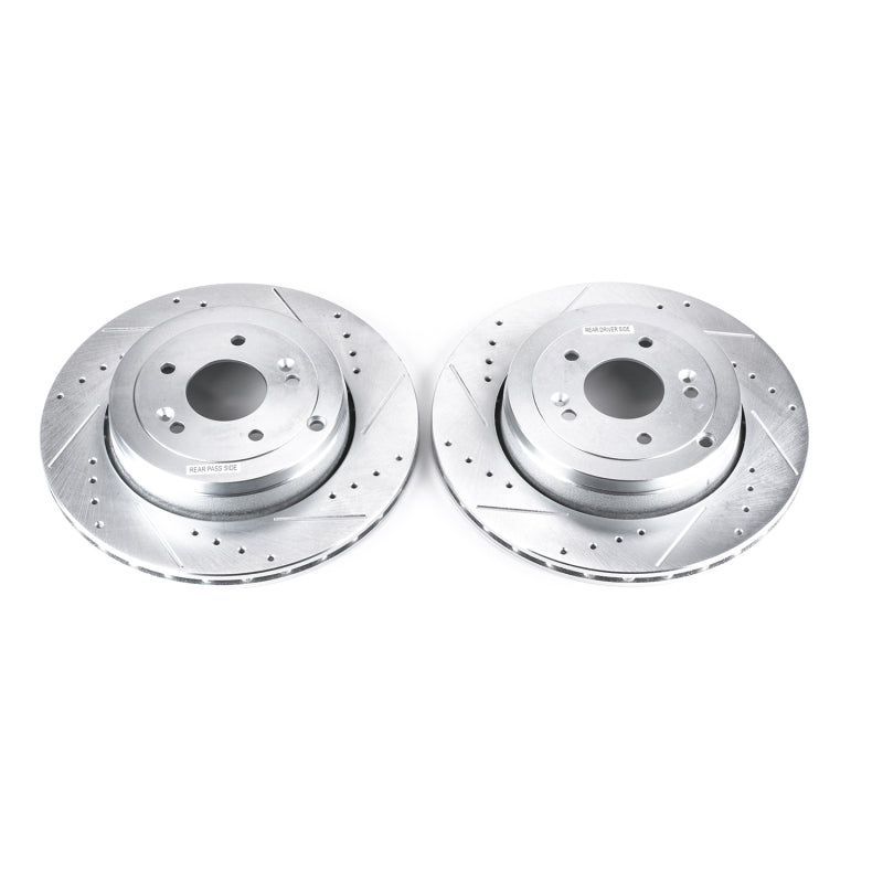 PowerStop Power Stop 10-16 Hyundai Genesis Coupe Rear Evolution Drilled & Slotted Rotors - Pair