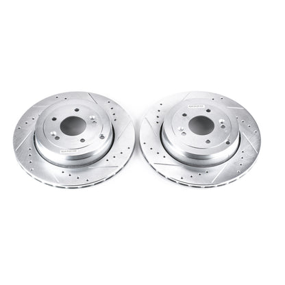 PowerStop Power Stop 10-16 Hyundai Genesis Coupe Rear Evolution Drilled & Slotted Rotors - Pair