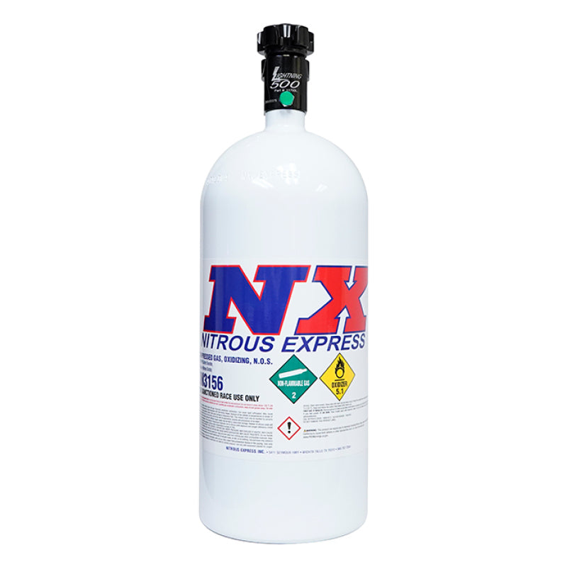 Nitrous Express 10lb Bottle w/Lightning 500 Valve (6.89 Dia x 20.19 Tall)