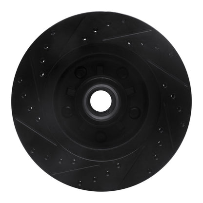 R1 Concepts R1 69-96 Buick Estate Wagon Front Right Drilled & Slotted Black Brake Rotor