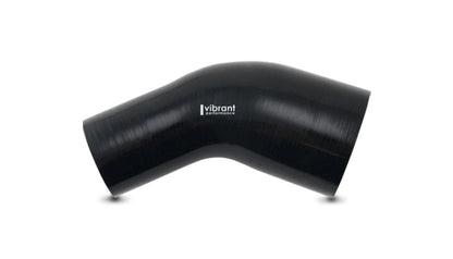 Vibrant 3in ID x 2.25in ID Gloss Black Silicone 45 Degree Transition Elbow