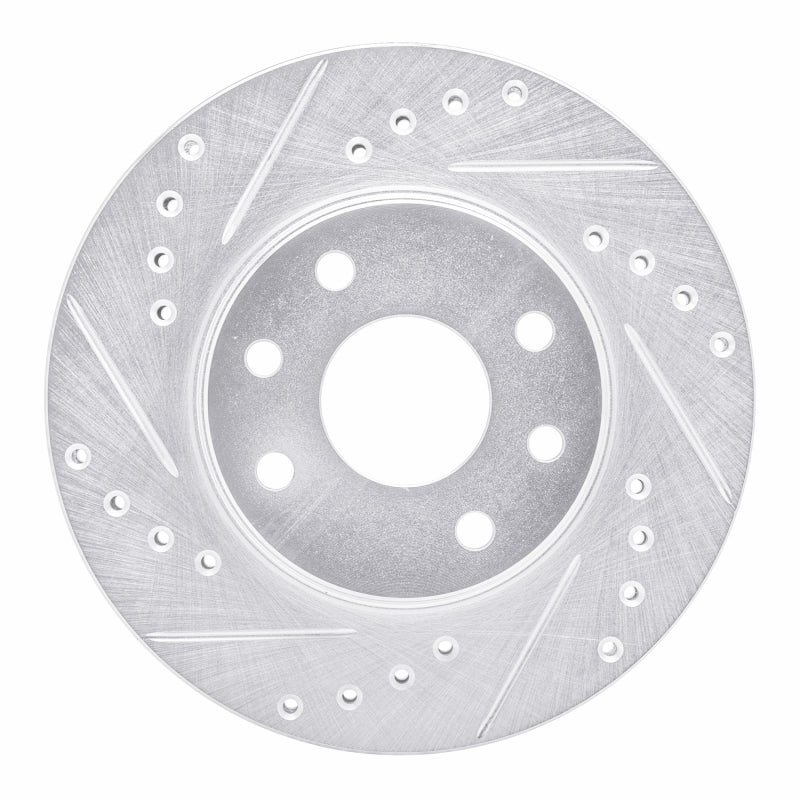 R1 Concepts R1 90-93 Asuna SUNFIRE Front Left Drilled & Slotted Silver Brake Rotor