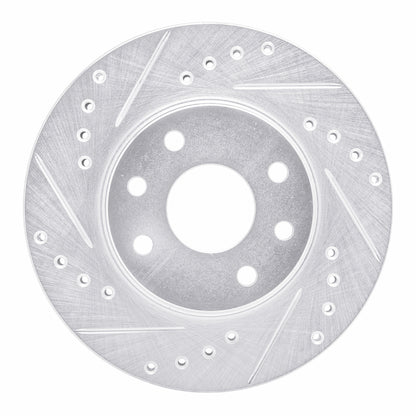 R1 Concepts R1 90-93 Asuna SUNFIRE Front Left Drilled & Slotted Silver Brake Rotor