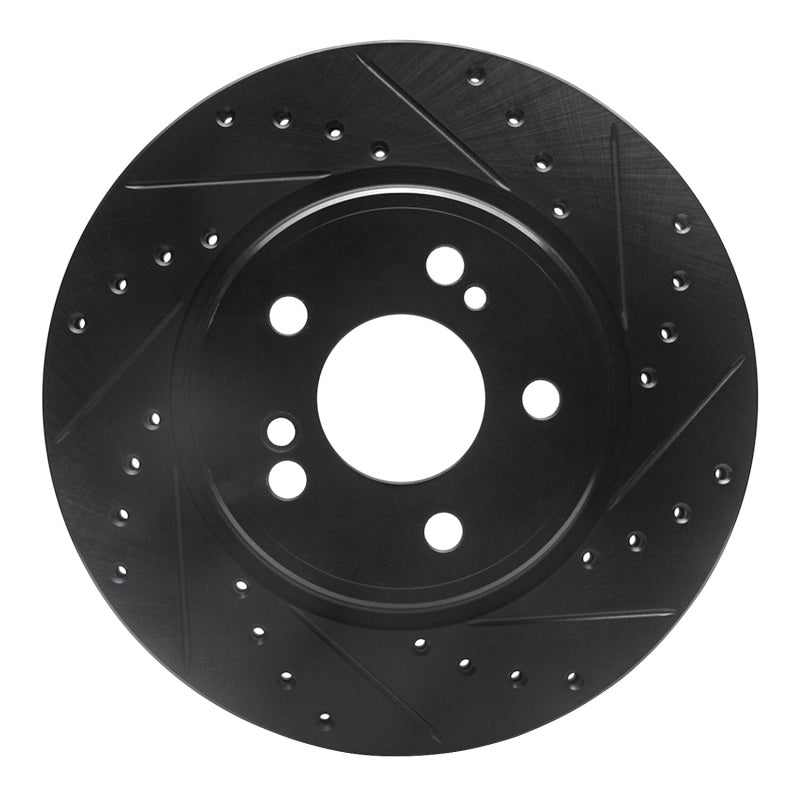 R1 Concepts R1 93-02 Mercedes-Benz SL600 Rear Right Drilled & Slotted Black Brake Rotor