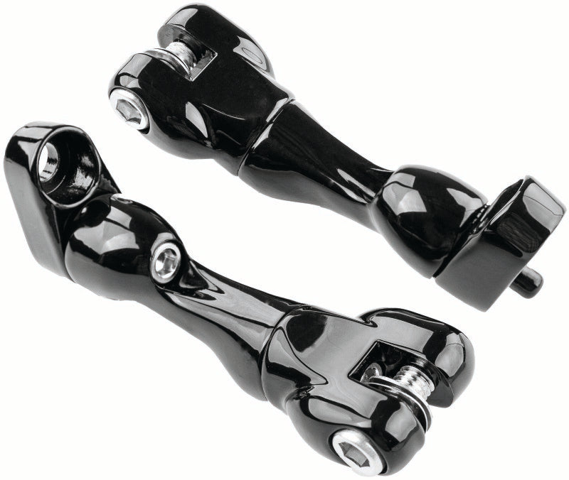 Kuryakyn Adjustable Passenger Peg Mounts for Harley-Davidson Touring and Indian Models Gloss Black