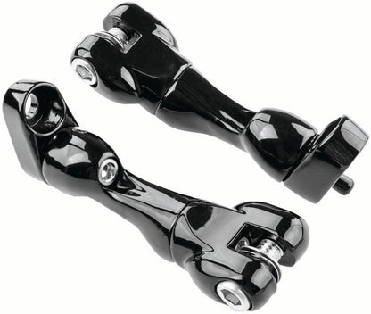 Kuryakyn Adjustable Passenger Peg Mounts for Harley-Davidson Touring and Indian Models Gloss Black
