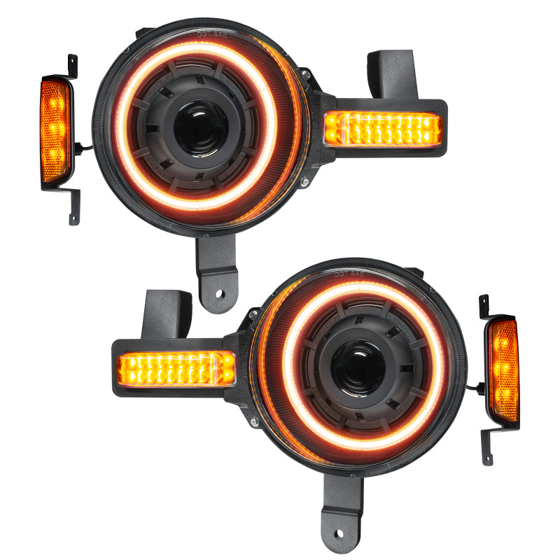 ORACLE Lighting Oracle 2021+ Ford Bronco Oculus Bi-LED Projector Headlights - Amber/White Switchback