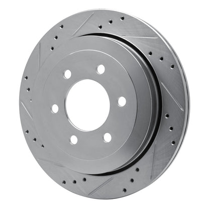 R1 Concepts R1 07-17 Ford Expedition Rear Left Drilled & Slotted Silver Brake Rotor