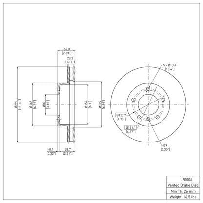 DFC 90-97 Jaguar XJ6 Front Brake Rotor