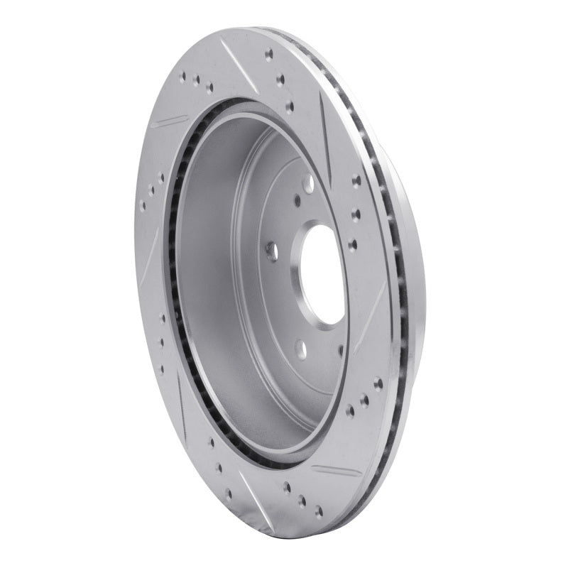 R1 Concepts R1 09-17 Suzuki Grand Vitara Rear Left Drilled & Slotted Silver Brake Rotor