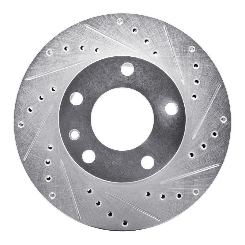 R1 Concepts R1 76-82 BMW 530I Front Right Drilled & Slotted Silver Brake Rotor