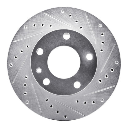 R1 Concepts R1 76-82 BMW 530I Front Right Drilled & Slotted Silver Brake Rotor