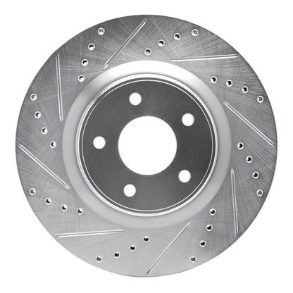 R1 Concepts R1 13-25 Infiniti Q50 Front Left Drilled & Slotted Silver Brake Rotor