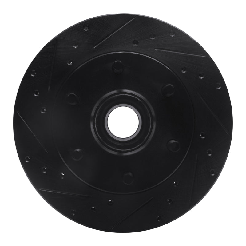 R1 Concepts R1 88-96 Chevrolet C2500 Front Left Drilled & Slotted Black Brake Rotor