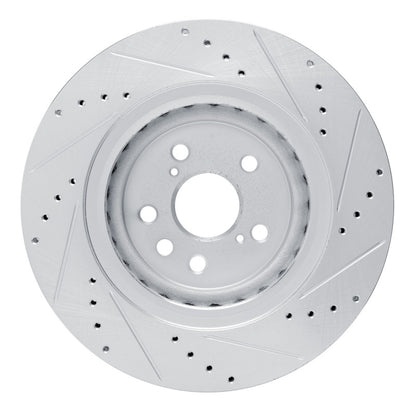R1 Concepts R1 20-25 Lexus RX350h Front Left Drilled & Slotted Silver Brake Rotor