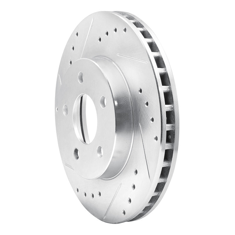 R1 Concepts R1 89-90 Ford Thunderbird Front Left Drilled & Slotted Silver Brake Rotor