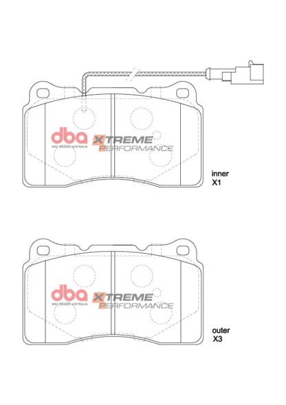 DBA 14-16 Maserati Ghibli (w/345mm Front Rotor) XP Performance Front Brake Pads