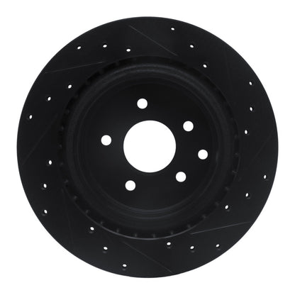 R1 Concepts R1 03-08 Infiniti G35 Rear Left Drilled & Slotted Black Brake Rotor