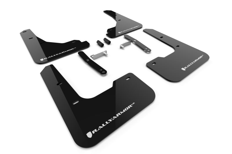 Rally Armor 24-26 Tesla Model 3 Highland Black UR Mud Flap White Logo