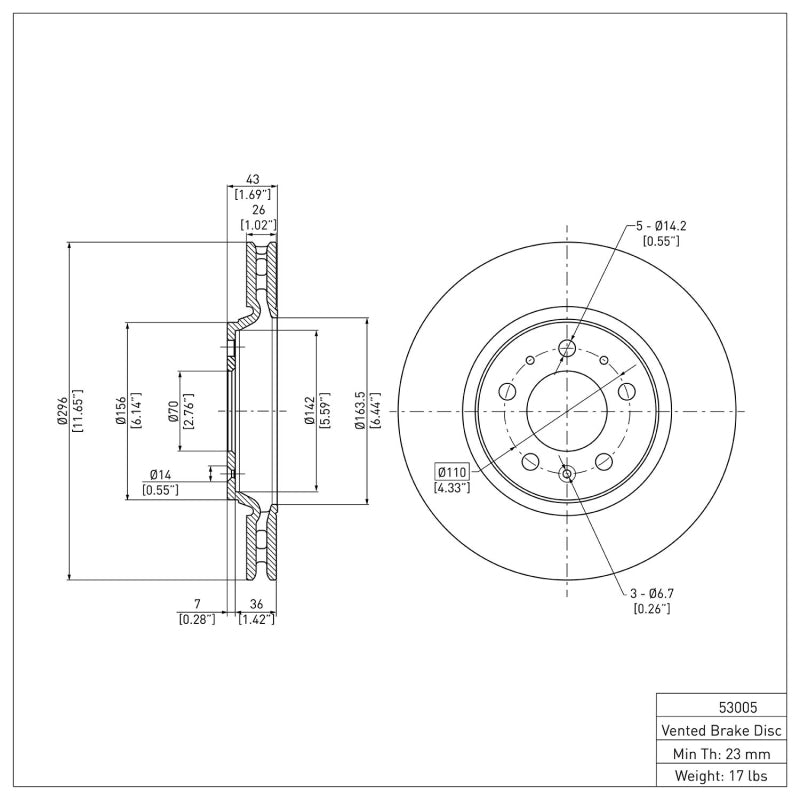 DFC 06-10 Pontiac Solstice Front Brake Rotor