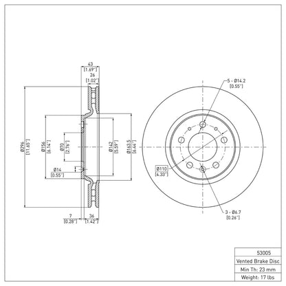 DFC 06-10 Pontiac Solstice Front Brake Rotor