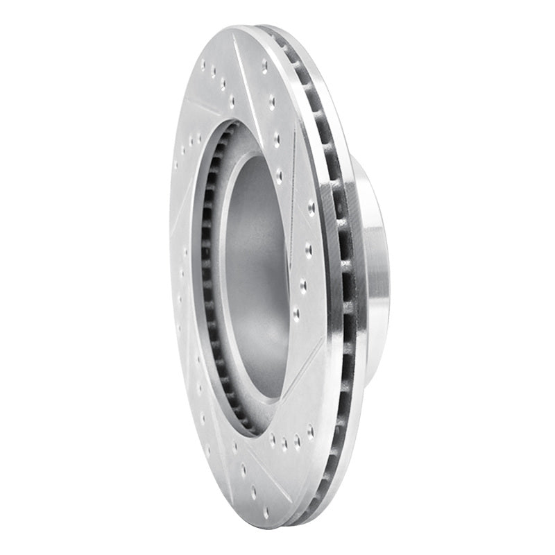 R1 Concepts R1 93-95 Mazda RX-7 Front Left Drilled & Slotted Silver Brake Rotor