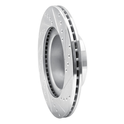 R1 Concepts R1 93-95 Mazda RX-7 Front Left Drilled & Slotted Silver Brake Rotor