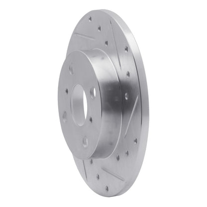 R1 Concepts R1 83-90 Toyota Tercel Front Right Drilled & Slotted Silver Brake Rotor