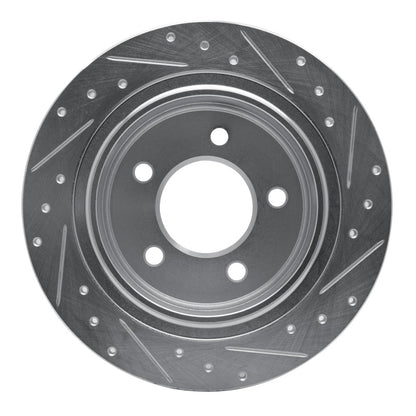 R1 Concepts R1 04-08 Chrysler Pacifica Rear Left Drilled & Slotted Silver Brake Rotor