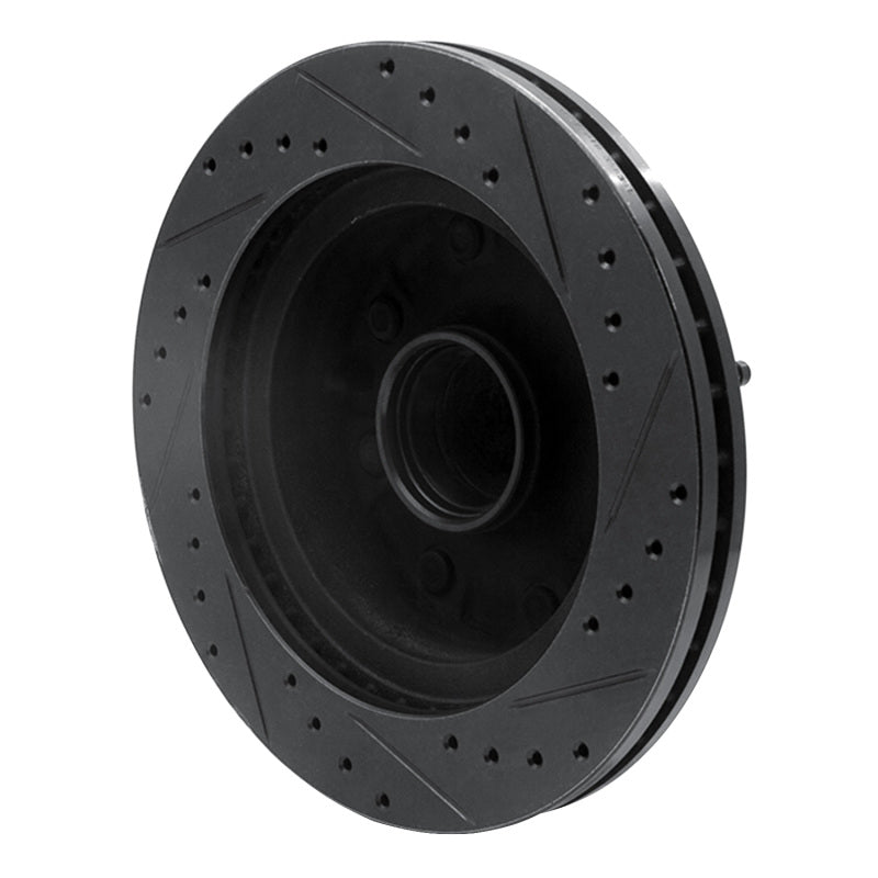 R1 Concepts R1 95-04 Ford E-250 Econoline Front Left Drilled & Slotted Black Brake Rotor