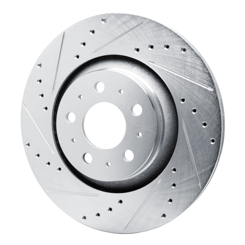 R1 Concepts R1 20-25 Tesla Model Y Rear Left Drilled & Slotted Silver Brake Rotor