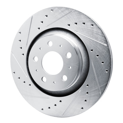 R1 Concepts R1 20-25 Tesla Model Y Rear Left Drilled & Slotted Silver Brake Rotor