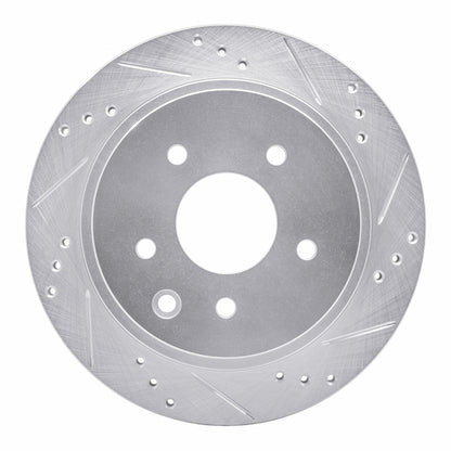 R1 Concepts R1 02-06 Infiniti M45 Rear Right Drilled & Slotted Silver Brake Rotor