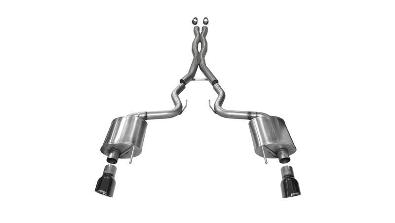 CORSA Performance Corsa 2015-2017 Ford Mustang GT 5.0 3in Cat Back Exhaust Black Dual Tips (Sport)