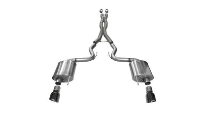 CORSA Performance Corsa 2015-2017 Ford Mustang GT 5.0 3in Cat Back Exhaust Black Dual Tips (Sport)