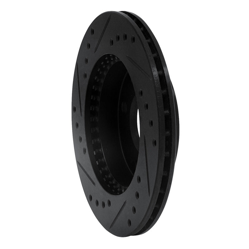 R1 Concepts R1 95-00 Nissan Lucino (Mexico) Front Right Drilled & Slotted Black Brake Rotor