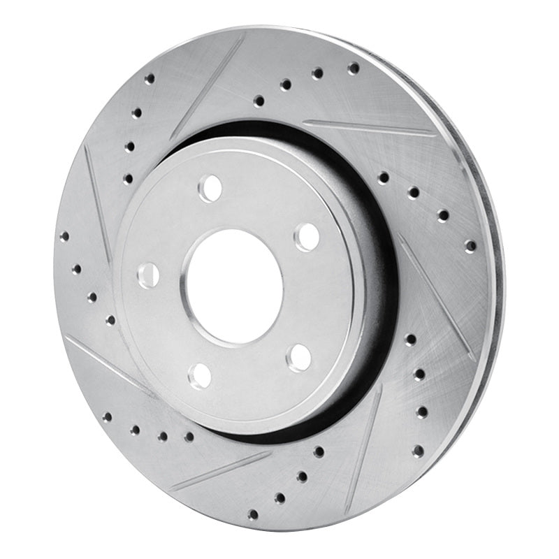 R1 Concepts R1 05-10 Jeep Commander Front Left Drilled & Slotted Silver Brake Rotor