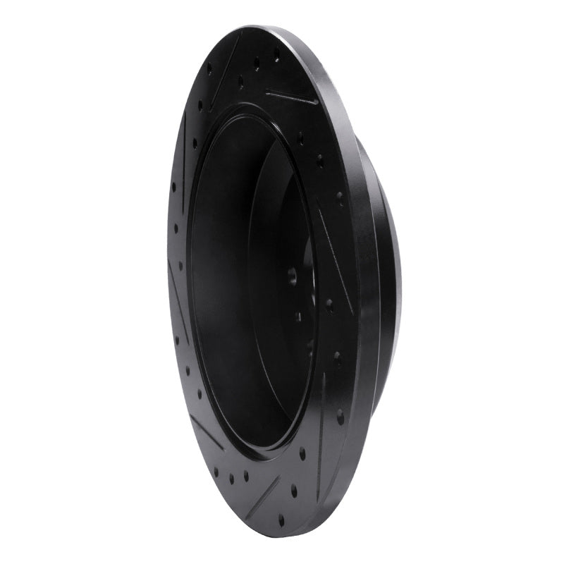 R1 Concepts R1 09-10 Kia BORREGO Rear Right Drilled & Slotted Black Brake Rotor
