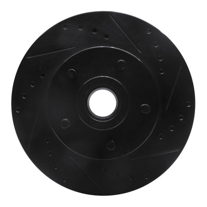 R1 Concepts R1 73-89 Chrysler CORDOBA Front Right Drilled & Slotted Black Brake Rotor