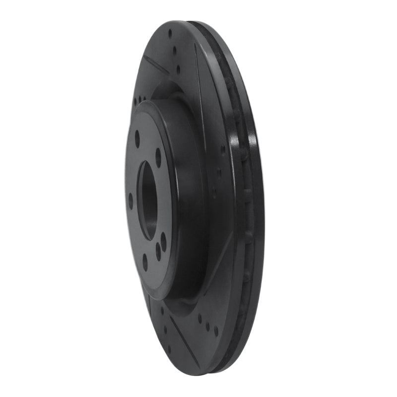 R1 Concepts R1 14-19 Mercedes-Benz CLA250 Rear Right Drilled & Slotted Black Brake Rotor